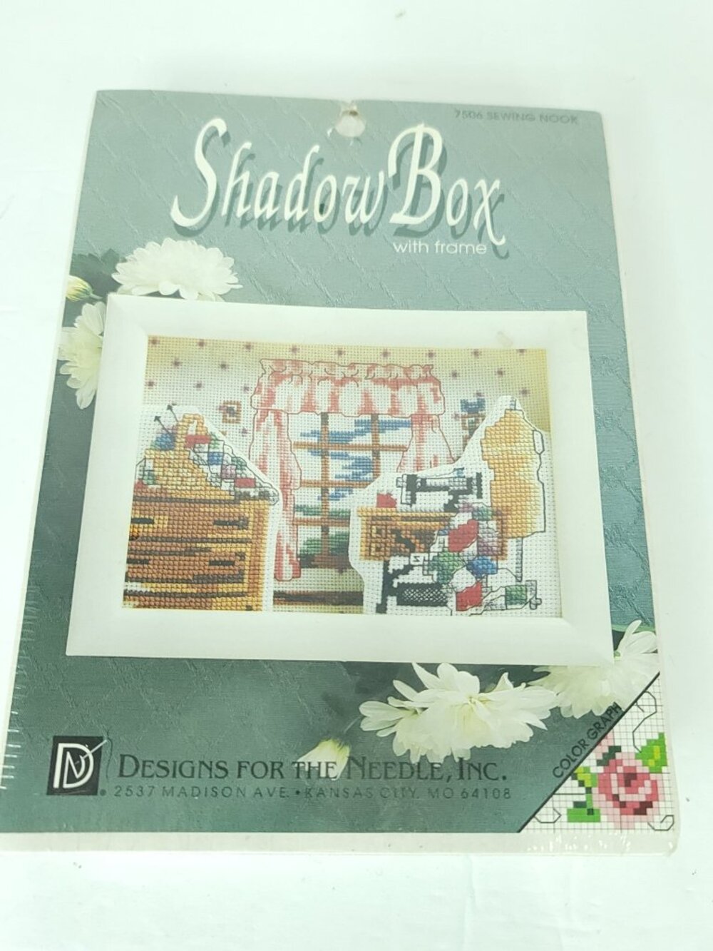 Designs for Needle Cross Stitch Kit Sewing Nook 7506 Shadow Box 6 x 8" tailor